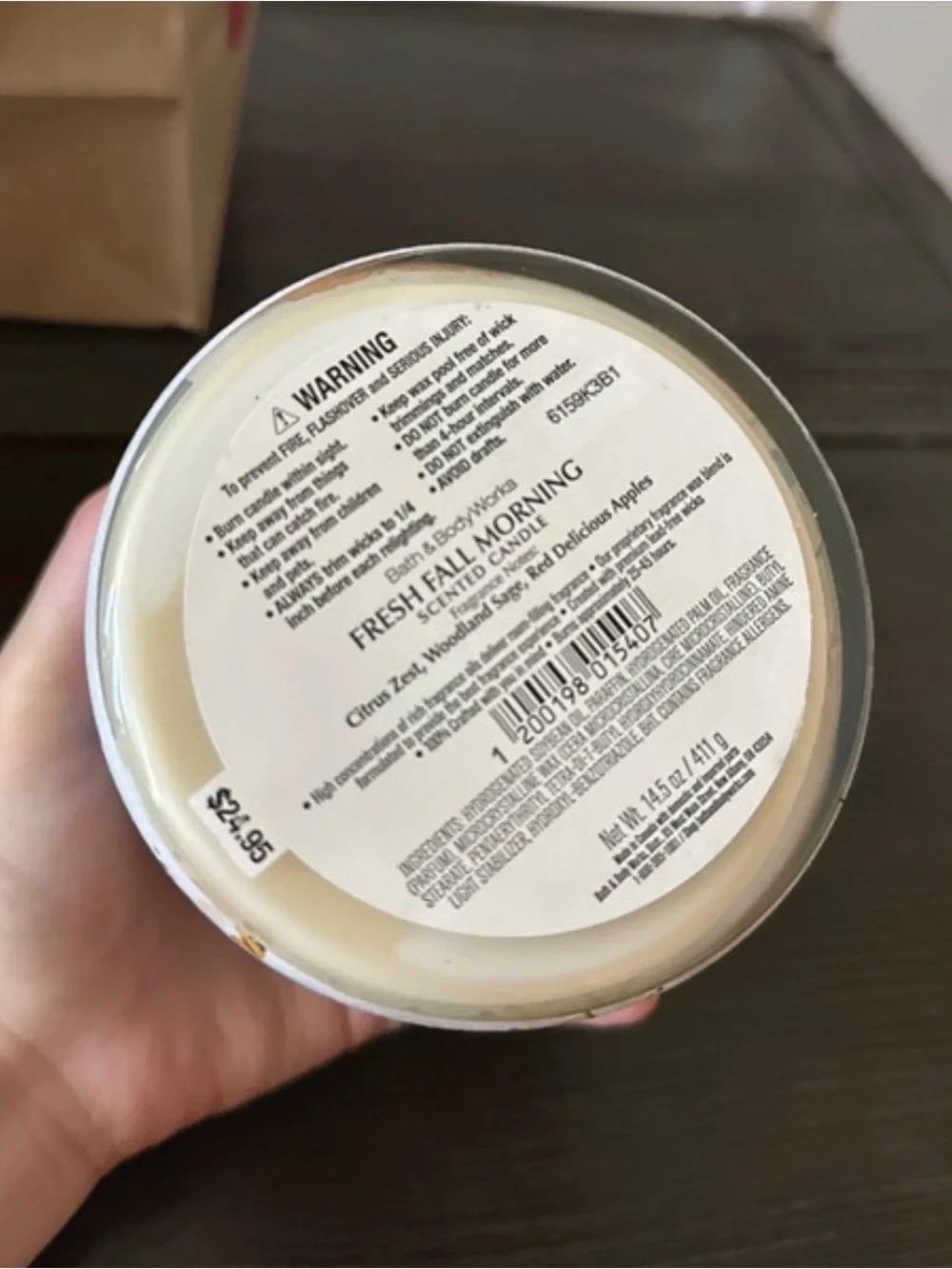 Bath & Body Works Fresh Fall Morning Candle - Blue & Orange Accents
